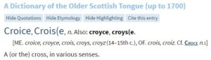 Croyse; cross, in various senses.