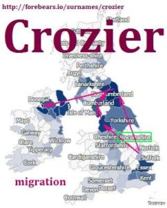 Crozier surname distribution migration
