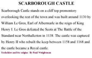 Scarborough Castle William Le Gros ca 1130